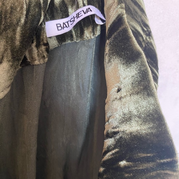 Batsheva green crushed velvet skirt ankle-length xs 0/2 - Picture 2 of 4